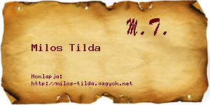 Milos Tilda névjegykártya